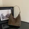 Bolsa tote transversal de camurça estilo coreano requintada para mulheres 2026, ombro único retrô, nova coleção de outono, simples e casual para o trabalho