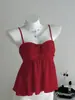 Amazon Verão Y2K Novo Moda Ins Europeia e Americana Camisola Plissada Sexy Hot Girl Colete Sem Mangas Feminino Atacado