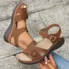 Sandalias Planas Casuales de Punta Abierta Estilo Europeo y Americano, Zapatos para Mujer Talla Grande para Amazon, Estilo Romano Talla Grande, Venta al por Mayor para Comercio Exterior