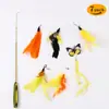 Vara de Brinquedo Teaser para Gatos com Ventosa Forte, Haste Longa, Resistente à Mordida, Brinquedo de Autoentretenimento, Penas Substituíveis, Fábrica de Suprimentos Duráveis para Provocar Gatos
