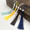 Punta con Borla con Perlas de Simulación Accesorios Hechos a Mano diy Material Punta Colgante Borla para Ropa Estilo Chino