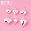 Prata S925 Estéreo Grande Coração de Pêssego Pingente de Colar Material para Joias DIY Corda Trançada Pulseira com Contas Pingente em Forma de Coração Acessórios