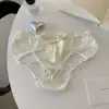 Caiu na rede do amor~Calcinhas de Renda Sexy Estilo Japonês para Mulheres Quentes com Laço Grande Tanga Cruzada Aberta no Bumbum Meninas