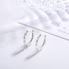 Estilo Coreano Estilo Simple Pendientes de Bolas Pequeñas de Bambú Brillante de Plata de Ley S999 Pendientes de Moda para Mujer Joyería Pequeña Personalizada para Mujeres