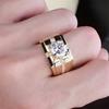 Anillo de diamantes clásico de alto carbono y alta simulación para hombre, imitación de moissanita chapado en oro, dominante, anillo de boda al por mayor