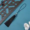 Colgante con borla de flecos de seda helada y corona de cloisonné de estilo antiguo para decoración de abanico Hanfu, marcapáginas, peine, adorno colgante