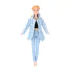 E-commerce Transfronteiriço Vestido para Boneca Barbie de 11 Polegadas 30cm Roupa Externa Pequena e Cheirosa Roupa Externa de Lã Calça de Couro Pronta para Venda