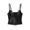 Ropa Femenina Europea y Americana 2026 Nuevo Modelo Transfronteriza Estilo Europeo y Americano Moda Sexy Tirantes Finos de Satén Top sin Mangas