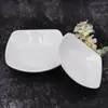 Plato para comida rápida de melamina Plato cuadrado pequeño chino Plato con forma de imitación de porcelana A5 Plato blanco para snacks 7812
