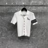 TEMPO RESPIRAR senhoras tb manga curta verão peito filhote bordado vermelho branco azul peito polo gola cardigan