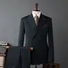 Traje cruzado para hombre, traje formal de negocios para hombre, traje de dama de honor coreano, traje de boda, traje de novio, chaqueta para hombre