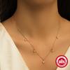 Collar de Clavícula de Plata Esterlina S925 con Diamantes Incrustados de Estrella de Cuatro Puntas Europeo y Americano Más Vendido Collar de Diseño de Nicho Elegante