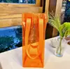 Bolsa de hielo para vino tinto con estampado de PVC, color vino, con correas, para embalaje de gelatina, con flores, bolsa de regalo universal