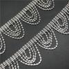 Corrente de Strass com Pingente em Tassel em Forma de U Corrente de Garra de Strass Corrente Decorativa de Strass Soldada Acessórios para Joias DIY