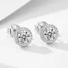 Aretes Hip-hop Redondos de Plata Esterlina S925 Transfronterizos Europeos y Americanos con Diamantes Completos Diseño Clásico de Lujo Aretes de Circonita Modernos Combinables