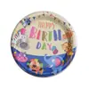 Festa de Aniversário Infantil Copos de Papel Bandeja de Papel Letras em Inglês 'Happy Birthday' Impressas Bandeja de Jantar Copos de Papel Descartáveis Bandeja de Papel