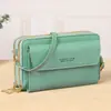 Bolsa Popular para Celular 2026 Novo Modelo Bolsa para Celular com Três Zíperes Carteira Longa para Mulheres Carteira de Grande Capacidade Bolsa Transversal
