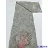 Tecido com Bordado 3D Fino de Renda Floral Grande Pesado com Contas Lantejoulas de Noiva
