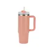Taza con Asa de Acero Inoxidable para Termo de Doble Pared de Segunda Generación Transfronteriza de 30 oz/40 oz, Gran Capacidad con Popote, Taza Portátil para Coche