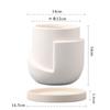 Vaso de cerâmica estilo nórdico, barro cozido liso, cor branco mocha, vaso respirável, absorvente, perfurado, com suporte, para plantas e flores