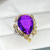 Transmisión en vivo de Tiktok artesanía italiana de tallado de flores anillo tesoro de color chapado en oro anillo de rama de flor de dos colores hoja