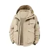 Chaqueta de trabajo de estilo americano moderna con bolsillos grandes, con capucha, para hombres y mujeres, adecuada para primavera, otoño e invierno, impermeable y a prueba de viento, ideal para senderismo