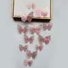 Decoración de mariposa de papel con simulación tridimensional 3D, accesorios de joyería de mariposa hueca tridimensional con textura metálica, pegatinas de pared para el hogar al por mayor