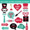 Accesorios fotográficos divertidos para el Día de San Valentín transfronterizos, accesorios portátiles para fiestas de San Valentín de 20 piezas