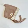 Gorro de Bebé Coreano Yipan Invierno Nueva Moda con Cordones de Encaje para Niñas Otoño e Invierno Gorro de Punto Cálido para Bebé