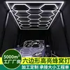 Luz de Garagem Luz de Favo de Mel Hexagonal 110V Loja de Lavagem de Carros Aplicação de Película Teto Estação de Trabalho de Beleza Automotiva Luz Luminárias Zhongshan
