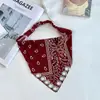 Pañuelo Triangular de Cabeza con Estampado Paisley Retro Americano, con Diseño Elástico y Hebilla Metálica en Forma de V, Pañuelo de Cabeza Moderno y Versátil