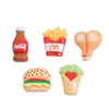 Hamburguesa Papas Fritas Comida Juego Dibujos Animados Hecho a Mano DIY Pegamento de Crema Resina Accesorios Pequeños Zapatos de Cueva Creativos Hebilla Material para Joyería