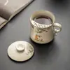 Xícara de Chá Amarelo Real da Fornalha Ru do Fabricante, Xícara Redonda com Separação de Água e Chá, Caneca de Cerâmica com Tampa, Xícara Individual