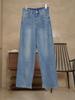 Lufu inverno New Paris commuter velo engrossado jeans reta emagrecimento calças casuais macias para mulheres