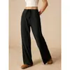 Moda Femenina Europea y Americana Transfronteriza 2025 Casual Holgado Otoño e Invierno Moderno Elegante Pantalones de Pierna Ancha Pantalones Largos Cintura Elástica Pantalones de Mujer