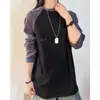 Camiseta Térmica Unissex Manga Raglã Color Block Manga Longa Artística Versátil Casual Harajuku Simples Tendência Moda Dupla Face