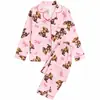 Europa Transfronteriza Comercio Exterior Temporada Primavera y Otoño 2026 Pijamas Mujer Temporada Primavera y Otoño Manga Larga Estampado de Abejas Ropa de Casa Venta Directa de Fábrica