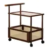 Mesa Lateral Carrinho Sofá Retrô Sala de Estar Casa Mesa de Centro Armário Lateral Quarto Mesinha de Cabeceira Rack de Rattan