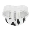 Caja de papel de aluminio en forma de corazón 100ml caja de almuerzo desechable caja de embalaje para llevar lata de aluminio para hornear pastel pudín resistente taza para hornear