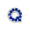 Letras de diamante azul zafiro de 8 mm letras de aleación de pedrería correa DIY con cuentas collar para mascotas tobillera accesorios de joyería