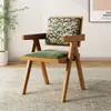Silla de Comedor de Madera Maciza, Silla de Ratán, Silla con Respaldo, Taburete Doméstico Chandigarh, Otra Flor de Seda Madera Maciza Chapa de Cuero Universal