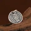 Colgante Retro Vintage de Plata con Diseño de Rey Ciervo Dorado, Tai Chi y Ciruelo Morado Secreto del Emperador Colgante Encanto de Plata 999