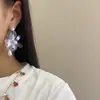 Brincos de Franja de Pérola e Flor Transparente Celebridade da Internet Chunshan para Mulheres Retro Francês Brincos de Fada Elegantes para Mulheres 549