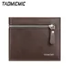 Billetera Corta de Color Sólido Casual para Hombre Bolsillo Frontal Moda Cremallera Ultradelgada Ranura para Billetes Grandes Ranuras Múltiples para Tarjetas Portatarjetas de Monedas de Negocios