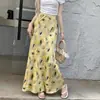 Falda larga bodycon estilo sirena con estampado de acetato para mujer, verano estilo francés de cintura alta adelgazante