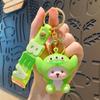 Vestido dos desenhos animados urso de pelúcia chaveiro boneca bonito casal saco pingente de corrente de carro pingente pequeno presente atacado