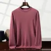 Suéter de Cachemira para Hombre Otoño e Invierno Cuello Medio Alto Manga Larga Jersey Capa Interior Tejido Capa Base Lujo Ligero Casual de Negocios
