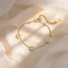 Pulsera Nueva de Moda de Acero de Titanio para Viajeros para Mujer, Joyería de Mano de Lujo Ligero, Pulseras Coreanas de Alta Gama para Parejas, Colección de Pulseras para Mujer