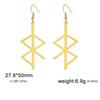 Pendientes de acero inoxidable con colgante de líneas geométricas huecas y corte de acero de titanio de moda directa de fábrica de joyería pequeña de Yiwu