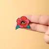 Broche No Olvidemos Flor de Amapola Insignia Conmemorativa Impresión UV Aleación Ecológica Decoración para Ropa